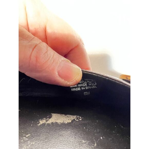 Tory Burch EUC Chocolate Brown Leather Reva Ballet Flats Gold Logo Shoes Size 6 - Picture 7 of 7